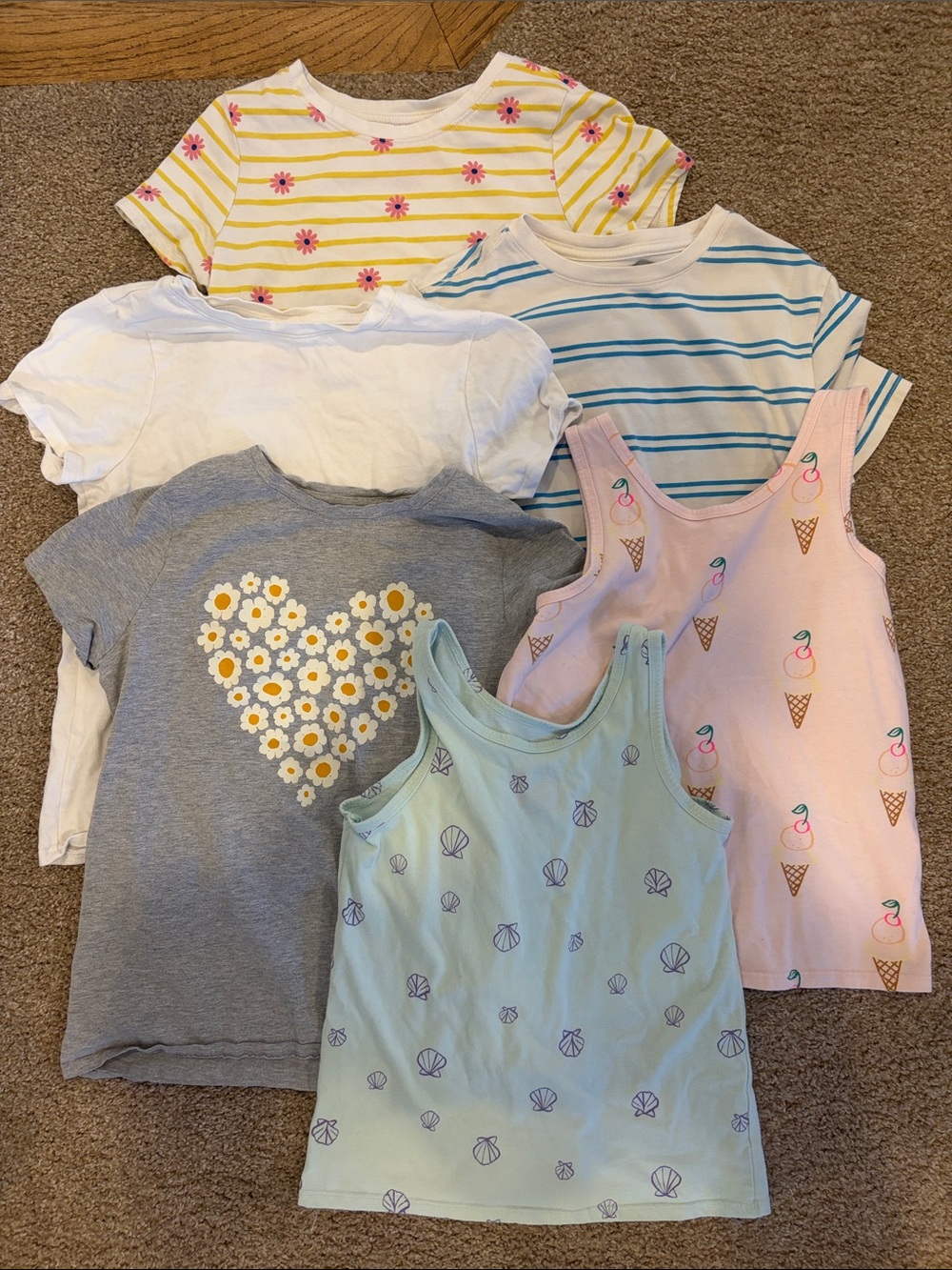 Cat & Jack Girls Tops Set - Yellow, White, Blue, Gray, Pink, Mint
